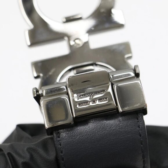 Salvatore Ferragamo Reversible Leather Gancini Belt 42" - White/Grey - Picture 10 of 12